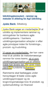Jyske bank søger en der kan give mest værdi for jyske bank