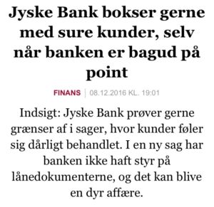 JYSKE BANK CEO Anders Christian Christian Dam leder / Nykredit Michael Rasmussen / Lund Elmer Sandager Advokater