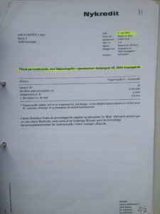 Tilbud fra Nykredit 06-05-2009, dette tilbud er på 4.300.000 kr. og et tilpasningslån F1 kontant lån. 