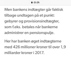 Jyske Bank tager 1,9 milliarder i gebyrer fra danske kunder, samme som bank pakke 1