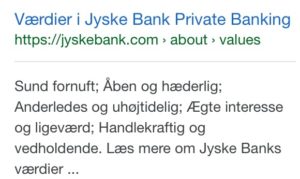Jyske bank Sund fornuft En åben og hæderlig bank 