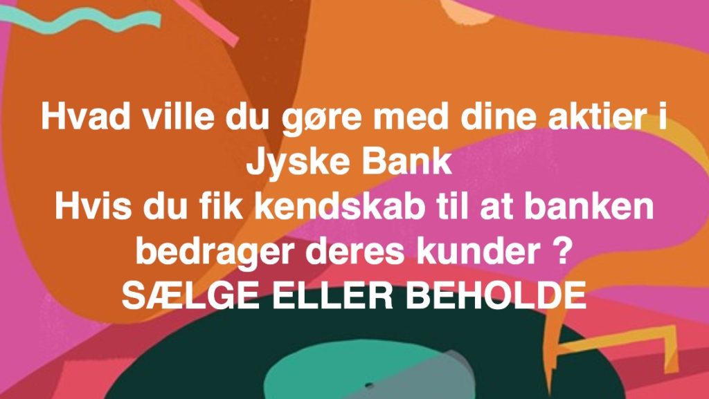 #ANDERSDAM I SPIDSEN AF DEN STORE DANSKE NOK SMÅ #KRIMINELLE #BANK #JYSKEBANK Godt hjulpet af #Les www.les.dk #LundElmerSandager #Advokater :-) #JYSKE BANK BLEV OPDAGET / TAGET I AT LAVE #MANDATSVIG #BEDRAGERI #DOKUMENTFALSK #UDNYTTELSE #SVIG #FALSK :-) Banken skriver i fundamentet at jyskebank er #TROVÆRDIG #HÆDERLIG #ÆRLIG DET ER DET VI SKAL OPKLARE I DENNE HER SAG. :-) Offer spørger flere gange om jyske bank har nogle kommentar eller rettelser til www.banknyt.dk og opslag Jyske bank svare slet ikke :-( Er jyske bank ærlig, når banken bevidst lyver over for bankens kunder :-( #FUNDAMENT #FUNDAMENTET I JYSKE BANK #UÆRLIGT #UHÆDERLIGT #LØGNAGTIG :-) #FINANS #FINANSTILSYNET #ATP #PFA #BANKNYT #NEWS #ANDERSDAM GEMMER SIG STADIG, OG TØR IKKE TALE MED DE LIDT SURE KUNDER. - kunder der gør meget, for at jyske bank ser At her er en kunde som siger jyske bank laver bedrageri, og beder jyske bank om ikke at bedrage virksomheden #Indrømmelser og #undskyldninger ville klæde banken, selv efter års bevidste og fortsat bedrageri. :-) Læs om straffeloven her Kapitel 17. Falsk forklaring https://www.themis.dk/synopsis/docs/lovsamling/Straffeloven_kap_17.html Kapitel 19. Bevismidler https://www.themis.dk/synopsis/docs/lovsamling/Straffeloven_kap_19.html Kapitel 28. Bedrageri https://themis.dk/synopsis/docs/Lovsamling/Straffeloven_kap_28.html