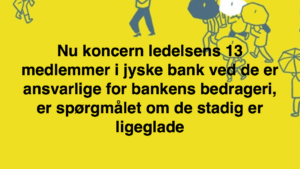 Den Danske Bank JYSKE BANK taget med hånden i #kagedåsen Den Danske Bank JYSKE BANK snød kunde og bedrager kunde for millioner, koncernbestyrelsen, sørgerede / gjorde selv selv alt, for at bedrageriet imod kunden ikke blev opklaret og stoppet, ved at lægge hændring i vejen for opklaring af svindlen Dette skete på trods af bestyrelsens viden om det igangværende bedrageri / svig mod kunden i jysk bank Se mere på www.banknyt.dk Sagen imod jyske bank for bedrageri kan skubbes igang http://tyv.dk/sagen-imod-jyskebank-for-bedrageri-kan-indledes-efter-som-bestyrelsen-ikke-vil-stoppe-med-at-besvige-kunde-her-03-09-2018/ Del 1. http://banknyt.dk/opslag-20-08-2018-fb/ Del 2. http://banknyt.dk/opslag-20-08-2018-facebook-del-2/ - DEN DANSKE BANK, JYSK EBANK UNDERSØGES FOR § 279. For #bedrageri § 280. For #mandatsvig § 281. For #afpresning § 282. For #åger § 283. For #skyldnersvig Kunden er ikke i tivl, bankens ledelse ved DIRIKTØR Anders Dam bevidst og uhæderligt har valgt at fortsætte bedrageri i mod kunde, et bedrag det har forgået siden 2008 / 2009 til mindst 1 septemper 2018 Men jyske bank ønsket ikke dialog, derfor har kunde og den samlede familie skrævet til deres advokat VI ØNSKER EN DOM Med sigte på at jyske bank dømmes for bedrageri, og Jyske Banks koncern bestyrelse gøres personlig ansvarlige for det bedrageri de har kendt til, mindst siden april 2016 og i perioden nægtede at stoppe det - Svig af en vis grovere karakter er kriminaliseret i en række forbrydelser. Den mest almindelige svigsforbrydelse er bedrageri. Svig kan bestå i, at forhold forties at der siges noget urigtigt mod bedre vidende. Flere af Jyske Banks afdelinger, lige som flere personer har været sammen om dette her svig mod bankkunde Kunde tilbyder stadig at gennemgå sagen med jyske bank og deres advokater Lund Elmer Sandager På trods at kunde har taget jyske Banks advokater, og dermed jyske bank for at lyve processuelt for retten :-) Problemet i jyske bank er at bedraget er udført udspekuleret ved hjælp af flere ansatte ansatte i flere afdelinger, men det fortsatte bedraget styres fra bestyrelsen Vestergade i Silkeborg Et #bedrageri som den samlede koncern ledelse ikke tager afstand fra, og derfor støtter bestyrelsen fortsat bedrageri af lille #virksomhed #Bestyrelsen i #jyskebank #SvenBuhrkall #KurtBligaardPedersen #RinaAsmussen #PhilipBaruch #JensBorup #KeldNorup #ChristinaLykkeMunk #JohnnyChristensen #MarianneLillevang #AndersDam #NielsErikJakobsen #PerSkovhus #PeterSchleidt #Nykredit #MetteEgholmNielsen Siger de ikke vil leverer skyts mod #jysk #ebank :-) #Lån #Gratis #Tilbud #Rådgivning #ATP #Pension #Pol #Police #LES #LundElmerSandager #Advokat Lån super billigt, ingen gebyr rente Subperlån, Superlån, supperlån. Billån, boliglån. Opsparing. Pension. - / Advokat advokater, strafferet ren straffe attest, øknomisk kriminalitet, kriminelt, straffeloven - Hvem kender mindst til sagen Lund Elmer Sandager Michael Rasmussen CEO Nykredit Anders Christian Dam CEO jyske bank Advokat Morten Ulrik Gade jyske bank Philip Baruch jyske bank Advokat Philip Baruch Lund Elmer Sandager Advokat Mette Egholm Nielsen Nykredit Inkasso Birgit Bush Thuesen jyske bank - Jyske bank erhverv Hillerød Helsingør Århus Aahus København Silkeborg Valby Østerbro - Nicolai Hansen bankrådgiver jyske bank Line Braad Winding jyske bank Casper Dam Olsen bankrådgiver jyske bank Anette Kirkeby bankrådgiver jyske bank Søren Woergaard rådgiver jyske bank CEO Anders Christian Dam - Danske bank jysk Aktie anbefalinger på jyskebank AKTIEN SÆLG #ATP IMG_3624