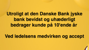 Den Danske Bank JYSKE BANK taget med hånden i #kagedåsen Den Danske Bank JYSKE BANK snød kunde og bedrager kunde for millioner, koncernbestyrelsen, sørgerede / gjorde selv selv alt, for at bedrageriet imod kunden ikke blev opklaret og stoppet, ved at lægge hændring i vejen for opklaring af svindlen Dette skete på trods af bestyrelsens viden om det igangværende bedrageri / svig mod kunden i jysk bank Se mere på www.banknyt.dk Sagen imod jyske bank for bedrageri kan skubbes igang http://tyv.dk/sagen-imod-jyskebank-for-bedrageri-kan-indledes-efter-som-bestyrelsen-ikke-vil-stoppe-med-at-besvige-kunde-her-03-09-2018/ Del 1. http://banknyt.dk/opslag-20-08-2018-fb/ Del 2. http://banknyt.dk/opslag-20-08-2018-facebook-del-2/ - DEN DANSKE BANK, JYSK EBANK UNDERSØGES FOR § 279. For #bedrageri § 280. For #mandatsvig § 281. For #afpresning § 282. For #åger § 283. For #skyldnersvig Kunden er ikke i tivl, bankens ledelse ved DIRIKTØR Anders Dam bevidst og uhæderligt har valgt at fortsætte bedrageri i mod kunde, et bedrag det har forgået siden 2008 / 2009 til mindst 1 septemper 2018 Men jyske bank ønsket ikke dialog, derfor har kunde og den samlede familie skrævet til deres advokat VI ØNSKER EN DOM Med sigte på at jyske bank dømmes for bedrageri, og Jyske Banks koncern bestyrelse gøres personlig ansvarlige for det bedrageri de har kendt til, mindst siden april 2016 og i perioden nægtede at stoppe det - Svig af en vis grovere karakter er kriminaliseret i en række forbrydelser. Den mest almindelige svigsforbrydelse er bedrageri. Svig kan bestå i, at forhold forties at der siges noget urigtigt mod bedre vidende. Flere af Jyske Banks afdelinger, lige som flere personer har været sammen om dette her svig mod bankkunde Kunde tilbyder stadig at gennemgå sagen med jyske bank og deres advokater Lund Elmer Sandager På trods at kunde har taget jyske Banks advokater, og dermed jyske bank for at lyve processuelt for retten :-) Problemet i jyske bank er at bedraget er udført udspekuleret ved hjælp af flere ansatte ansatte i flere afdelinger, men det fortsatte bedraget styres fra bestyrelsen Vestergade i Silkeborg Et #bedrageri som den samlede koncern ledelse ikke tager afstand fra, og derfor støtter bestyrelsen fortsat bedrageri af lille #virksomhed #Bestyrelsen i #jyskebank #SvenBuhrkall #KurtBligaardPedersen #RinaAsmussen #PhilipBaruch #JensBorup #KeldNorup #ChristinaLykkeMunk #JohnnyChristensen #MarianneLillevang #AndersDam #NielsErikJakobsen #PerSkovhus #PeterSchleidt #Nykredit #MetteEgholmNielsen Siger de ikke vil leverer skyts mod #jysk #ebank :-) #Lån #Gratis #Tilbud #Rådgivning #ATP #Pension #Pol #Police #LES #LundElmerSandager #Advokat Lån super billigt, ingen gebyr rente Subperlån, Superlån, supperlån. Billån, boliglån. Opsparing. Pension. - / Advokat advokater, strafferet ren straffe attest, øknomisk kriminalitet, kriminelt, straffeloven - Hvem kender mindst til sagen Lund Elmer Sandager Michael Rasmussen CEO Nykredit Anders Christian Dam CEO jyske bank Advokat Morten Ulrik Gade jyske bank Philip Baruch jyske bank Advokat Philip Baruch Lund Elmer Sandager Advokat Mette Egholm Nielsen Nykredit Inkasso Birgit Bush Thuesen jyske bank - Jyske bank erhverv Hillerød Helsingør Århus Aahus København Silkeborg Valby Østerbro - Nicolai Hansen bankrådgiver jyske bank Line Braad Winding jyske bank Casper Dam Olsen bankrådgiver jyske bank Anette Kirkeby bankrådgiver jyske bank Søren Woergaard rådgiver jyske bank CEO Anders Christian Dam - Danske bank jysk Aktie anbefalinger på jyskebank AKTIEN SÆLG #ATP IMG_3647