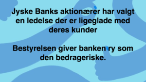 Den Danske Bank JYSKE BANK taget med hånden i #kagedåsen Den Danske Bank JYSKE BANK snød kunde og bedrager kunde for millioner, koncernbestyrelsen, sørgerede / gjorde selv selv alt, for at bedrageriet imod kunden ikke blev opklaret og stoppet, ved at lægge hændring i vejen for opklaring af svindlen Dette skete på trods af bestyrelsens viden om det igangværende bedrageri / svig mod kunden i jysk bank Se mere på www.banknyt.dk Sagen imod jyske bank for bedrageri kan skubbes igang http://tyv.dk/sagen-imod-jyskebank-for-bedrageri-kan-indledes-efter-som-bestyrelsen-ikke-vil-stoppe-med-at-besvige-kunde-her-03-09-2018/ Del 1. http://banknyt.dk/opslag-20-08-2018-fb/ Del 2. http://banknyt.dk/opslag-20-08-2018-facebook-del-2/ - DEN DANSKE BANK, JYSK EBANK UNDERSØGES FOR § 279. For #bedrageri § 280. For #mandatsvig § 281. For #afpresning § 282. For #åger § 283. For #skyldnersvig Kunden er ikke i tivl, bankens ledelse ved DIRIKTØR Anders Dam bevidst og uhæderligt har valgt at fortsætte bedrageri i mod kunde, et bedrag det har forgået siden 2008 / 2009 til mindst 1 septemper 2018 Men jyske bank ønsket ikke dialog, derfor har kunde og den samlede familie skrævet til deres advokat VI ØNSKER EN DOM Med sigte på at jyske bank dømmes for bedrageri, og Jyske Banks koncern bestyrelse gøres personlig ansvarlige for det bedrageri de har kendt til, mindst siden april 2016 og i perioden nægtede at stoppe det - Svig af en vis grovere karakter er kriminaliseret i en række forbrydelser. Den mest almindelige svigsforbrydelse er bedrageri. Svig kan bestå i, at forhold forties at der siges noget urigtigt mod bedre vidende. Flere af Jyske Banks afdelinger, lige som flere personer har været sammen om dette her svig mod bankkunde Kunde tilbyder stadig at gennemgå sagen med jyske bank og deres advokater Lund Elmer Sandager På trods at kunde har taget jyske Banks advokater, og dermed jyske bank for at lyve processuelt for retten :-) Problemet i jyske bank er at bedraget er udført udspekuleret ved hjælp af flere ansatte ansatte i flere afdelinger, men det fortsatte bedraget styres fra bestyrelsen Vestergade i Silkeborg Et #bedrageri som den samlede koncern ledelse ikke tager afstand fra, og derfor støtter bestyrelsen fortsat bedrageri af lille #virksomhed #Bestyrelsen i #jyskebank #SvenBuhrkall #KurtBligaardPedersen #RinaAsmussen #PhilipBaruch #JensBorup #KeldNorup #ChristinaLykkeMunk #JohnnyChristensen #MarianneLillevang #AndersDam #NielsErikJakobsen #PerSkovhus #PeterSchleidt #Nykredit #MetteEgholmNielsen Siger de ikke vil leverer skyts mod #jysk #ebank :-) #Lån #Gratis #Tilbud #Rådgivning #ATP #Pension #Pol #Police #LES #LundElmerSandager #Advokat Lån super billigt, ingen gebyr rente Subperlån, Superlån, supperlån. Billån, boliglån. Opsparing. Pension. - / Advokat advokater, strafferet ren straffe attest, øknomisk kriminalitet, kriminelt, straffeloven - Hvem kender mindst til sagen Lund Elmer Sandager Michael Rasmussen CEO Nykredit Anders Christian Dam CEO jyske bank Advokat Morten Ulrik Gade jyske bank Philip Baruch jyske bank Advokat Philip Baruch Lund Elmer Sandager Advokat Mette Egholm Nielsen Nykredit Inkasso Birgit Bush Thuesen jyske bank - Jyske bank erhverv Hillerød Helsingør Århus Aahus København Silkeborg Valby Østerbro - Nicolai Hansen bankrådgiver jyske bank Line Braad Winding jyske bank Casper Dam Olsen bankrådgiver jyske bank Anette Kirkeby bankrådgiver jyske bank Søren Woergaard rådgiver jyske bank CEO Anders Christian Dam - Danske bank jysk Aktie anbefalinger på jyskebank AKTIEN SÆLG #ATP IMG_3650