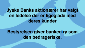 Den Danske Bank JYSKE BANK taget med hånden i #kagedåsen Den Danske Bank JYSKE BANK snød kunde og bedrager kunde for millioner, koncernbestyrelsen, sørgerede / gjorde selv selv alt, for at bedrageriet imod kunden ikke blev opklaret og stoppet, ved at lægge hændring i vejen for opklaring af svindlen Dette skete på trods af bestyrelsens viden om det igangværende bedrageri / svig mod kunden i jysk bank Se mere på www.banknyt.dk Sagen imod jyske bank for bedrageri kan skubbes igang http://tyv.dk/sagen-imod-jyskebank-for-bedrageri-kan-indledes-efter-som-bestyrelsen-ikke-vil-stoppe-med-at-besvige-kunde-her-03-09-2018/ Del 1. http://banknyt.dk/opslag-20-08-2018-fb/ Del 2. http://banknyt.dk/opslag-20-08-2018-facebook-del-2/ - DEN DANSKE BANK, JYSK EBANK UNDERSØGES FOR § 279. For #bedrageri § 280. For #mandatsvig § 281. For #afpresning § 282. For #åger § 283. For #skyldnersvig Kunden er ikke i tivl, bankens ledelse ved DIRIKTØR Anders Dam bevidst og uhæderligt har valgt at fortsætte bedrageri i mod kunde, et bedrag det har forgået siden 2008 / 2009 til mindst 1 septemper 2018 Men jyske bank ønsket ikke dialog, derfor har kunde og den samlede familie skrævet til deres advokat VI ØNSKER EN DOM Med sigte på at jyske bank dømmes for bedrageri, og Jyske Banks koncern bestyrelse gøres personlig ansvarlige for det bedrageri de har kendt til, mindst siden april 2016 og i perioden nægtede at stoppe det - Svig af en vis grovere karakter er kriminaliseret i en række forbrydelser. Den mest almindelige svigsforbrydelse er bedrageri. Svig kan bestå i, at forhold forties at der siges noget urigtigt mod bedre vidende. Flere af Jyske Banks afdelinger, lige som flere personer har været sammen om dette her svig mod bankkunde Kunde tilbyder stadig at gennemgå sagen med jyske bank og deres advokater Lund Elmer Sandager På trods at kunde har taget jyske Banks advokater, og dermed jyske bank for at lyve processuelt for retten :-) Problemet i jyske bank er at bedraget er udført udspekuleret ved hjælp af flere ansatte ansatte i flere afdelinger, men det fortsatte bedraget styres fra bestyrelsen Vestergade i Silkeborg Et #bedrageri som den samlede koncern ledelse ikke tager afstand fra, og derfor støtter bestyrelsen fortsat bedrageri af lille #virksomhed #Bestyrelsen i #jyskebank #SvenBuhrkall #KurtBligaardPedersen #RinaAsmussen #PhilipBaruch #JensBorup #KeldNorup #ChristinaLykkeMunk #JohnnyChristensen #MarianneLillevang #AndersDam #NielsErikJakobsen #PerSkovhus #PeterSchleidt #Nykredit #MetteEgholmNielsen Siger de ikke vil leverer skyts mod #jysk #ebank :-) #Lån #Gratis #Tilbud #Rådgivning #ATP #Pension #Pol #Police #LES #LundElmerSandager #Advokat Lån super billigt, ingen gebyr rente Subperlån, Superlån, supperlån. Billån, boliglån. Opsparing. Pension. - / Advokat advokater, strafferet ren straffe attest, øknomisk kriminalitet, kriminelt, straffeloven - Hvem kender mindst til sagen Lund Elmer Sandager Michael Rasmussen CEO Nykredit Anders Christian Dam CEO jyske bank Advokat Morten Ulrik Gade jyske bank Philip Baruch jyske bank Advokat Philip Baruch Lund Elmer Sandager Advokat Mette Egholm Nielsen Nykredit Inkasso Birgit Bush Thuesen jyske bank - Jyske bank erhverv Hillerød Helsingør Århus Aahus København Silkeborg Valby Østerbro - Nicolai Hansen bankrådgiver jyske bank Line Braad Winding jyske bank Casper Dam Olsen bankrådgiver jyske bank Anette Kirkeby bankrådgiver jyske bank Søren Woergaard rådgiver jyske bank CEO Anders Christian Dam - Danske bank jysk Aktie anbefalinger på jyskebank AKTIEN SÆLG #ATP IMG_3651