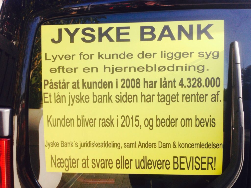 Koncernledelsen i jyske bank står med CEO #bandelederen Anders Christian Dam bag mange års groft bedrageri mod bankkunde i jyske bank Se mere på www.banknyt.dk eller på www.tyv.dk #SvenBuhrkall #KurtBligaardPedersen #RinaAsmussen #PhilipBaruch #JensABorup #KeldNorup #ChristinaLykkeMunk #HaggaiKunisch #MarianneLillevang #Koncerndirektionen #AndersDam #LeifFLarsen #NielsErikJakobsen #PerSkovhus #PeterSchleidt :-) Taler vi om nogle simpel forbrydere der driver en kriminel jysk bank. Det finder vi ud af i Viborg RET Viborg Domstol FØLG SAGEN BS 1-698/2015 Jyske bank har afsluttende svarfrist 19 februar 2019 på den forurettedes bemærkninger, i den for retten 28-12-2018 i sagen fremlagte vidneforklaring. Bilag 100 & 101. Fra 28 december 2018. Læs denne vidneforklaring, og lær den hæderlige og ærlige jyske bank at kende for bankens værdigrundlag. :-) #ATP #PFA #GF vores fælles #værdigrundlag og det gode sammen arbejde med JyskeBank. Husforsikring Bilforsikring Samarbejdspartnere Som finansiel virksomhed følger Jyske Bank en række retningslinjer for "god skik". Som jyske bank ikke behøver at overholde siger bestyrelses medlemmet Philip Baruch :-) Jyske Bank har samarbejdspartnere med det samme værdigrundlag som jyske bank. Danske Selvstændige Ejendomsmæglere #EDC #RealMæglerne #BoligOne #Nellemann Leasing #Pension & #Forsikring AXA Partners #CodanForsikring #GF Forsikring #Letpension #Nærpension #PFA Pension :-) #MortenUlrikGade #PhilipBaruch #LES #KristianAmbjørnBuus-Nielsen #LundElmerSandager #Nykredit #Loan #Fraud #CasperDamOlsen #NicolaiHansen #JeanettKofoed-Hansen #AnetteKirkeby #Bankdirektør #SørenWoergaaed #BirgitBushThuesen #jyskebank #Skatterådgivning #Hvidvask #Hvidvaskning med jysk bank. - Jyske banks fundament er #GRATIS men #LØGNAGTIG & #DÅRLIG #RÅDGIVNING Vi vil også opfordre jyske bank til at overholde bankens fundamentet og vedtægter som § 1. Styk 4. og Styk 5. Kopi herunder. ( altså her underliggende.) :-) Vedtægter § 1 Stk. 1: Bankens navn er Jyske Bank A/S. Stk. 4: Bankens formål er som bank og som moderselskab at drive bankvirksomhed efter lovgivningen Stk. 5: Banken drives i overensstemmelse med redelig forretningsskik, god bankpraksis og bankens værdier og holdninger En bank som da Brask Thomsen ejede Finansbanken før jyske bank overtog Fidusbanken :-)