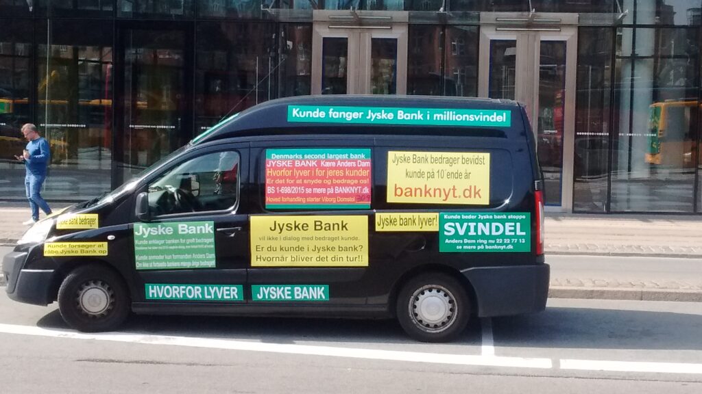 When Danish banks deceive their customers. The customer is usually the small one But make no mistake about the size. Customer gives the entire board a slap, in i cortroom 30/9-2019 BS 1-698/2015 / Jyske Bank Board Member Philip Baruch wrote May 31, 2016. That the bank, is informed that the customer has reported JYSKE BANK to the police, for, among other things, fraud And that the group management, took such notice with serenity Meanwhile, the members of the group management, continue to support whether Jyske Bank's continued fraud thus the customer continues to be exposed to the bank's million fraud to this day. A case that is being negotiated on September 30 and October 1, 2019 in the City Court of Viborg. Fra Twitter med link til banknyt dk @Finansmin @Justisdep @Statsmin #Justitsministeriet #Statsministeriet #Finansministeriet #Finanstilsynet #Finance #stokes #banks #dkpol #Banking #NSA #FBI #Denmark #JyskeBank #DanskeBank #Nordea #Rådgivning #Sparnord #Jysk #JyskeBankBoxen