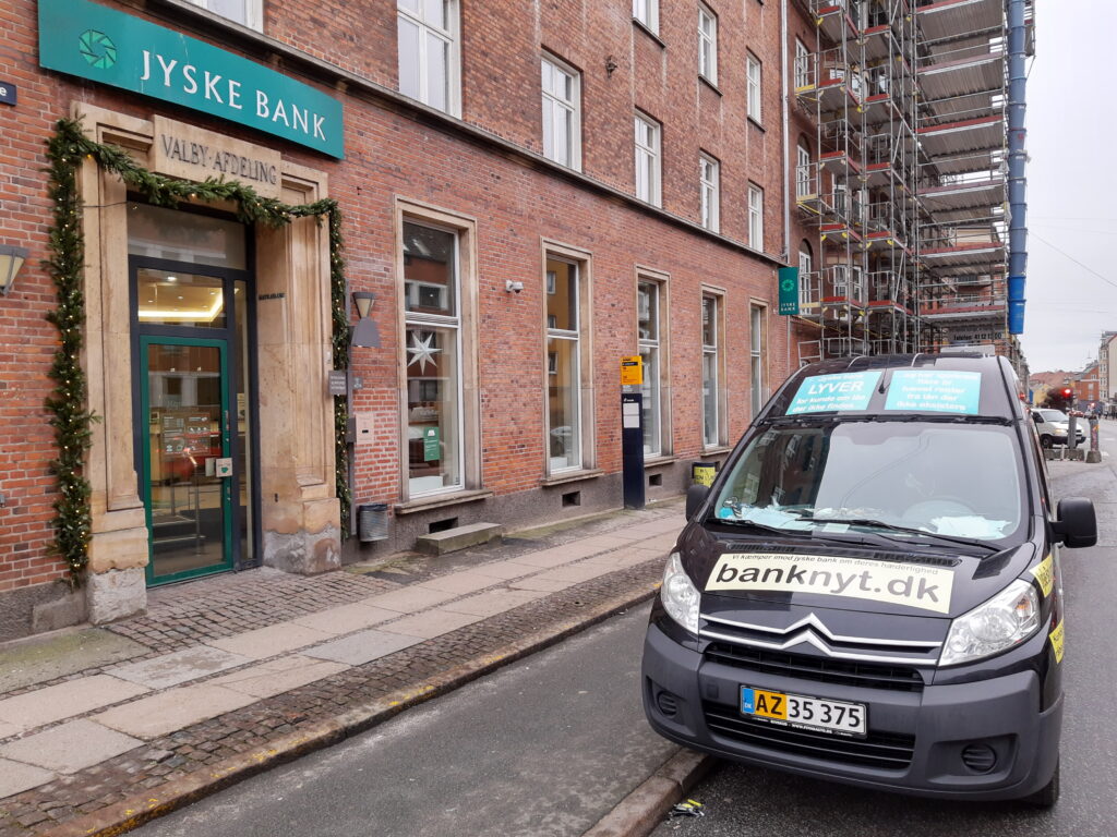 The Danish Bank Jyske Bank in Copenhagen Business Valby. Denmark - Jyske Bank where the fraud against the bank's customer began back in 2008/2009 and with the help of Jyske Bank's branch at Vesterbrogade in Copenhagen