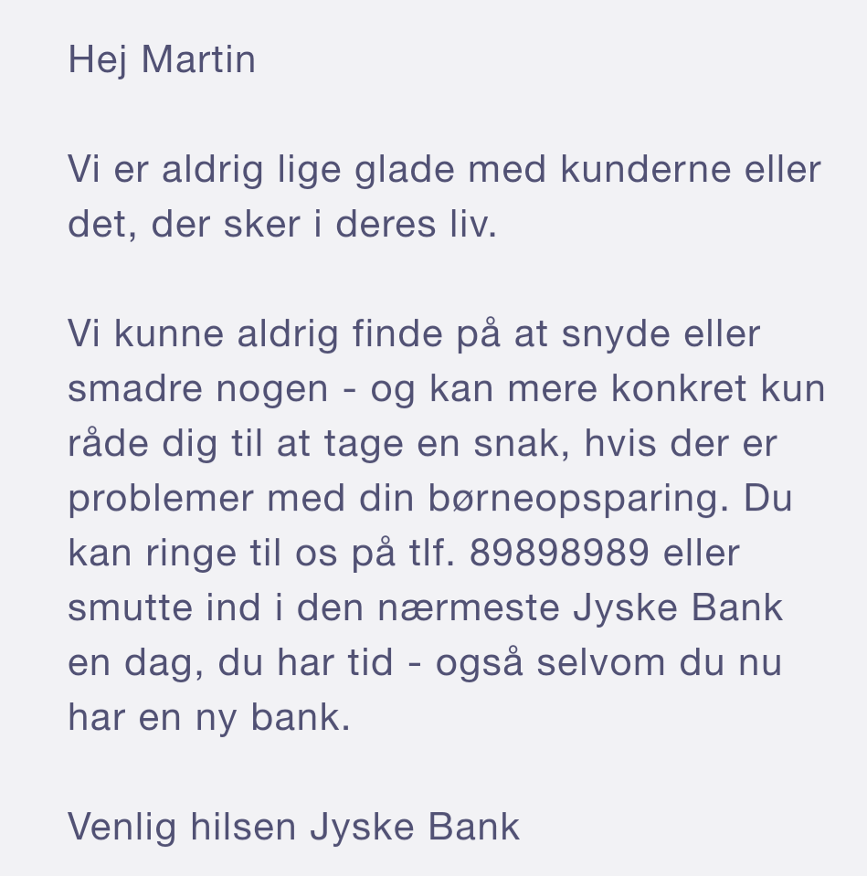 Bribery is not only a problem of Danish society. When a client hires Lundgrens Advokater, to file a case of fraud, executed against a Danish bank customer in Jyske Bank. And the client clearly and clearly tells Lundgren's attorneys that the fraud crime was committed by Jyske Bank, and this is done with the Group management's knowledge, and certainly contributes to the client in the case BS-402/2015-VIB When the customer saw over 1 year. after Lundgren's lawyer b occurred and shortly after the lawyers had been hired to file a fraud case against Jyske Bank. Discover that even the same Lundgren's lawyer company, has been employed by the Jyske Bank Group, in a trade for DKK 600 million. And the client also discovers that Lundgren's lawyers have countered that some of their client's claims were brought to court. When Lundgrens directly against the client's instructions, does not present any of the client's claims against Jyske Bank, which the client has many times given Lundgrens Advokater clear instructions