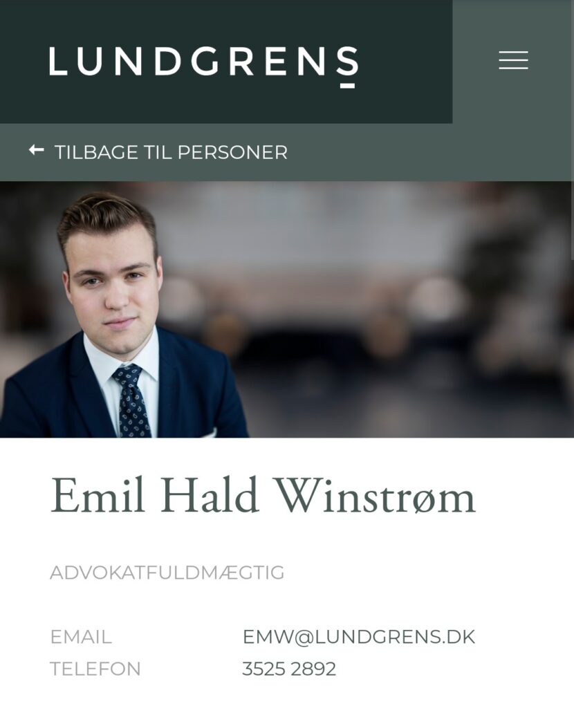 PERSONER SPECIALER KARRIERE OM OS KONTAKT ENGLISH Hvem søger du? SPECIALEOMRÅDE STILLING Skriv navn A ADAM FUSSING CLAUSEN ADVOKAT ALESSANDRO TRAINA ADVOKATDIRECTOR AMALIE BILTOFT LEGAL TRAINEE AMALIE CHRISTEL BJERG NIELSEN SAGSCONTROLLER AMANDA EMILIA KAMPH LEGAL TRAINEE AMANDA GULDAGER CLAUSEN ADVOKATFULDMÆGTIG ANDERS OREBY HANSEN ADVOKAT (L)PARTNER ANDREAS LYSKJÆR TOLMAN LEGAL TRAINEE ANN FRØLUND WINTHER ADVOKATDIRECTOR ANNA FJORDSIDE ADVOKAT BARSEL ANNE HANSEN-NORD ADVOKAT ANNE LYSEMOSE ADVOKAT BARSEL ANNE MARIE ABRAHAMSON ADVOKATPARTNER ANNE METTE SLOTH BERNER HEAD OF TRADEMARK PROSECUTIONEUROPEAN TRADEMARK & DESIGN ATTORNEY ANNE SOFIE JACOBS ADVOKAT ANNE VALLØ HANSEN TEAM ASSISTENT B BENEDICTE RØNBØG SECHER LEGAL TRAINEE BENJAMIN THIDEMANN ADVOKAT BETTINA HASSING HR CHEF BIRGITTE MILLER BRINCK EUROPEAN TRADEMARK & DESIGN ATTORNEY BUSAKORN SUKSAMRAN LINDE ØKONOMIMEDARBEJDER C CAMILLA BACH SCHOU STUB ADVOKATFULDMÆGTIG CAMILLA HEISEL TEAM ASSISTENT CARL JOHAN BJÆRGE ABRAHAMSON SUPPORTER CAROLINE BILLESØ PRIEMÉ SUPPORTER CECILIE GYRSTING ADVOKATFULDMÆGTIG CHARLOTTE KJELDSEN RECEPTIONIST CHARLOTTE LARSEN TEAM ASSISTENT PORTRÆT UNDERVEJS CHRISTIAN BREDTOFT GULDMANN ADVOKAT (L)PARTNER CHRISTIAN SCHERFIG ADVOKATPARTNER CHRISTINA BUHL NIELSEN ADVOKAT CHRISTOPHER HJULSAGER ADVOKATFULDMÆGTIG D DAN TERKILDSEN ADVOKATPARTNER DANIEL SCHIØTTE PETTERSSON LEGAL TRAINEE DITTE OPSTRUP ANDERSEN MARKETING MANAGER DORTE FRANDSEN TEAM ASSISTENT E ELISABETH EIBERG TEAM ASSISTENT ELISABETH THAL JANTZEN LEGAL TRAINEE EMIL HALD WINSTRØM ADVOKATFULDMÆGTIG EMILIE LERSTRØM ADVOKAT F FRANK TVEDE ØKONOMIMEDARBEJDER FREDERIK HASENBERG SUPPORTER FREDERIK HOLMSTED JENSEN LEGAL TRAINEE FREDERIKKE LINDBO HENNINGS ADVOKAT BARSEL H HANNAH DEHN-RASMUSSEN ADVOKATFULDMÆGTIG HANS HOLTEN INGERSLEV LEGAL TRAINEE PORTRÆT UNDERVEJS HEIDI THANNING RINGSTRØM SAGSCONTROLLER HELENA LYBÆK GUÐMUNDSDÓTTIR LEAD ADVISORPH.D. HELLE GROTHE NIELSEN BOBEHANDLERTEAM ASSISTENT I IDA JOHANNE DORÉ PAGH LEGAL TRAINEE IDA SIMONE SARBORG-PEDERSEN ADVOKATFULDMÆGTIG J JACOB HENRIKSEN IT STUDENT JACOB SKOVGAARD KRISTENSEN ADVOKATFULDMÆGTIG JAKOB SCHILDER-KNUDSEN ADVOKATPARTNER JAKOB SKOV BUNDGAARD ADVOKATFULDMÆGTIG JENS GRUNNET-NILSSON LEGAL TRAINEE JESPER CARØE PETERSEN SAGSCONTROLLER JESPER HJETTING ADVOKAT (H)DIRECTOR JESPER LUNDGREN ADVOKATOF COUNSEL JOAKIM WISCHMANN ADVOKAT JOHAN FREDERIK EHRENREICH ADVOKATFULDMÆGTIG JONAS ADSBØLL LEGAL TRAINEE PORTRÆT UNDERVEJS JONAS LYKKE HARTVIG NIELSEN ADVOKAT JULIE CATHRIN ROVSING ADVOKAT K KARIN KLINT HENRIKSEN ØKONOMICHEF KAROLINE STAMPE ERIKSEN SAGSCONTROLLER KIA ELISABETH GLAD ØKONOMIMEDARBEJDER KIRSTEN SEEBERG HR KONSULENT KLARA WINTHER KISELBERG LEGAL TRAINEE KRISTIAN GUSTAV ANDERSSON ADVOKATPARTNER KRISTIAN HØJBJERG JØRGENSEN SUPPORTER L LARS JAPP HASLUND DIRECTORHEAD OF DATA PROTECTION LARS KJÆR ADVOKATPARTNER LARS KROG ADVOKATDIRECTOR LARS PETERSEN ADVOKAT (H)OF COUNSEL LAURA HYANG KROER MADSEN ADVOKAT LENE WINTHER JENSEN RECEPTIONIST LINDA ZÜREK SAGSCONTROLLER LINE STOUGAARD ESKILDSEN ADVOKAT BARSEL LOUISE CECILIE MUNCK COMPLIANCE CONTROLLER M MADDALENA VOSS ADVOKATFULDMÆGTIG MAGNUS MØRCH TUXEN ADVOKATFULDMÆGTIG MAJA ILSØ LEGAL TRAINEE MAJSE JARLOV ADVOKAT MALENE OVERGAARD ADVOKATDIRECTOR MARCUS NIMMO ALLERUP BOGH LEGAL TRAINEE MARIA GISELA BRAMMER LEGAL TRAINEE MARIA WESSEL LINDBERG ADVOKATFULDMÆGTIG MARIE LOUISE AAGAARD ADVOKATDIRECTOR MARIE VON SICHLAU ADVOKATFULDMÆGTIG MARIO FERNANDEZ ADVOKATDIRECTORHEAD OF INDIRECT TAXES MARTIN AAGREN NIELSEN ADVOKAT (L) MARTIN BALSLEV ADVOKATFULDMÆGTIG MARTIN KIRKEGAARD DIREKTØR/CHIEF OPERATING OFFICER MATHIAS BELL WILLUMSEN ADVOKAT METTE MARIE NIELSEN ADVOKATFULDMÆGTIG METTE-MARIE VENDELBO HAMANN LEGAL TRAINEE MICHAEL ALSTRØM ADVOKAT (H)FORMAND FOR BESTYRELSENPARTNER MICHAEL AMSTRUP ADVOKAT (H)PARTNER MICHAEL GAARMANN ADVOKATPARTNER MICHALA RING GALE ADVOKAT MICKA SINETTE M. THORSEN TEAM ASSISTENT MORTEN ROSENMEJER ADVOKAT (L)PARTNER N NADIA AZAQUOUN ADVOKATFULDMÆGTIG NADIA BRANDT EXECUTIVE ASSISTANT NANNA MUNK WARMDAHL LEGAL TRAINEE NICOLAI B. SØRENSEN ADVOKAT (H)PARTNER NICOLAI THORNINGER ADVOKAT (L) NICOLE SOWE ADVOKATFULDMÆGTIG BARSEL NIELS GRAM-HANSSEN ADVOKATPARTNER NIELS WIVE KJÆRGAARD ADVOKAT (H)PARTNER NIKOLAJ BRANDT CLAUSEN IT CHEF NINA LUND-ANDERSEN ADVOKATFULDMÆGTIG NINA RINGEN ADVOKATPARTNER O OLIVIA SACEANU LEGAL TRAINEE P PEDRAM MOGHADDAM ADVOKATPARTNER PERNILLE HELLESØE TEAM ASSISTENT PETER ABILDGAARD ADVOKATFULDMÆGTIG PETER BRUUN NIKOLAJSEN ADVOKAT (L)PARTNER PETER CLEMMEN CHRISTENSEN ADVOKAT (H)PARTNER PETER MOLLERUP ADVOKAT (L)PARTNER PIA LYKKE MATHIASEN ADVOKATDIRECTOR R RASMUS REICHSTEIN ADVOKATFULDMÆGTIG RASMUS STUB ADVOKAT RASMUS VANG ADVOKAT (H)DIRECTOR REGITZE RUHOFF SUPPORTER RIKKE TOFT GRABSKI IT STUDENT S SARA KIRSTINE KLOUGART ADVOKAT SEBASTIAN DYHR RASMUSSEN LEGAL TRAINEE SEBASTIAN LYSHOLM NIELSEN ADVOKATDIRECTOR SIMONE EMILIE VIUF CHRISTIANSEN ADVOKATFULDMÆGTIG SISSEL BAY FRANDSEN TEAM ASSISTENT SOPHIA PATRICIA STRØMQVIST HR ASSISTENT STINE BERNT STRYHN ADVOKATDIRECTOR SØREN DANELUND REIPURTH ADVOKAT (L)DIRECTOR SØREN HILBERT ADVOKAT (L)PARTNER T THOMAS KRÆMER ADVOKATPARTNER THOMAS STAMPE ADVOKAT (H)PARTNER THOMAS SVENNINGSEN LEGAL TRAINEE THORSTEIN BOSERUP LEGAL TRAINEE TOBIAS VIETH ADVOKATPARTNER U URSULA IZZARD LEGAL TRAINEE V VIBE TOFTUM LEGAL TRAINEE Y YVONNE EJLERSEN TEAM ASSISTENT Samme rådgiver er altid med dig, når du arbejder med Lundgrens ADVOKATPARTNERSELSKAB TUBORG BOULEVARD 12 DK-2900 HELLERUP ÅBNINGSTIDER, ALLE HVERDAGE: 8.00-17.00 E-MAIL INFO@LUNDGRENS.DK LINKEDIN GÅ TIL LINKEDIN FACEBOOK GÅ TIL FACEBOOK TELEFON +45 3525 2535 CVR NR 36 44 20 42