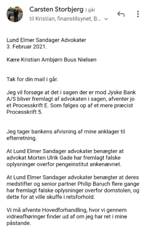 Для тех из вас, кто использует датские банки или датских адвокатов, таких как адвокаты Лундгрена. Клиент в датских банках, как Jyske Bank, вы должны прочитать здесь. Предупреждение против датских банков, которые используют взятки. Обратите внимание, что у вас есть акции в Jyske Bank, следите за делом. BS-402/2015-VIB - Мы, как вы, возможно, читали, сообщили суду, что по подозрению в коррупции мы уволили адвокатов датского юриста Лундгрена по делу против Jyske Bank за мошенничество. Простое и понятное дело, но, к сожалению, по истечении 44 месяцев адвокат не был представлен в суд. Таким образом, мошеннический разоблаченный клиент Danske Bank, JYSKE BANK, даже подает свои обвинения против этого датского криминального банка. Вы можете помочь нам и сообщить нам, если мы не ясно и недвусмысленно сказали адвокатам Лундгрена представить наши обвинения в мошенничестве в суде. Читайте письма и смотрите больше на www.banknyt.dk «Новости банка» - это дневник, посвященный мошенничеству в датских банках против клиентов ба