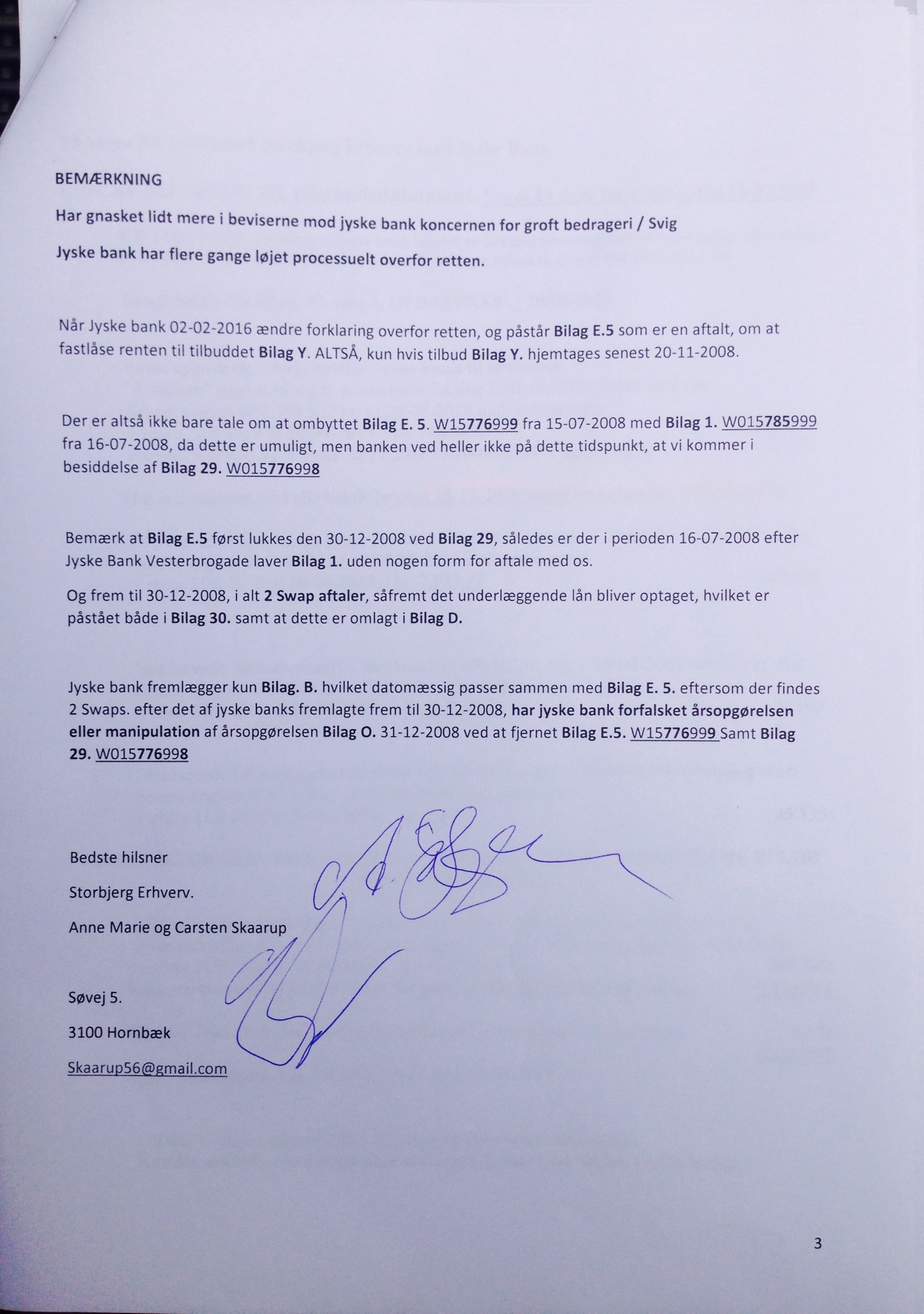 Jyske bank er dybt kriminel, når bankens ledelse står bag bedrageri imod bankens små kunder, som her i sagen BS 1-698/2015 og ATP fonden er velvidende om at selve bestyrelsen står bag koncernens fortsatte millionsvindel mod bankens kunde, hvilket får ATP til at have støre tillid til Danske svindel banker. ATP OPLYSER AT ATP ER LIGEGLADE MED OPLYSNINGER OG BEVISER, AT JYSKE BANK KONCERNEN STÅR BAG MILLION BEDRAGERI, JYSKE BANK ER EN FORETNING SOM ATP GERNE SÆTTER DINE OPSPARET PENGE I "DINE ATP PENSION SÆTTES I KRIMINELLE BANKER SOM HER JYSKE BANK" For at du kan få et bedre afkast på din tillægspension i ATP. ATP bekymrer sig ikke om hvordan jyske bank driver bankvirksomhed. :-( Anders Dam jyske bank, lader bedrageri med falsk lån fortsætte, efter han fik det oplyst, jyske bank ønsker ikke dialog, Philip Baruch bestyrelsen svare for Anders Dam, og frabeder sig henvendelser Jyske Bank stjæler af kundes kundes penge, betroet midler for falske lån og sikkerhed Jyske Bank nægter at svare, og skriver banken er hæderlige og ærlige. Retsag mod jyske bank handler om bankens troværdig Simpelt Tyveri og Bedrageri, Dokdomentfslsk. Hvem KA jyske bank uden fornuft 40 Spørgsmål jyske bank ikke vil svare på I fik 1 år at svare på om det lån i Nykredit på 4.328.000 kr. er falsk eller sandt. Det er falsk dokumentfalsk, Nykredit bekræfter -- 1. Hvordan kan jyske bank lave 2 byggekreditter, til 2 forskellige virksomheder, (2 cvr nummer). Både samtidige og overlappende altså på samme kontonummer. ?. Er det ikke det samme som at sætte den samme nummerplade på 2 forskellige biler Samtidigt :-) ? Hvordan ved man hvilket cvr. Som betaler når der er 2 virksomheder på ? — 2. Hvordan kan et swap bilag, blive væk. ? Altså den swap aftale, som kun er indgået, under forudsætning hvis man hjemtager det underlægende lånetilbud ? Det er her vist bare 2 bilag, som er blevet væk, for jyske bank. :-) En aftale og at aftalen lukkes. Og måske er andre bilag også blevet væk, hvis de findes :-) -- 3. Selve forudsætning for swap aftalen. Var både forkert og mangelfuld, og havde kun et formål. At jyske bank, måske bevist har fortiet og tilbageholdt flere oplysninger, over for deres kunde, forud for en swap aftale, har du vores ord på. Jyske bank syntes tilsyndeladende ikke at huske, hvad banken oplyste i deres swap anbefalinger, og benægter derfor at have tilbage holdt oplysninger. Desvære har vi ikke optagelser af disse samtaler. Vi kommer ind på hvad jyske bank faktisk oplyste og svarede. Vi viste på daværende tidspunkt desvære ikke, at jyske bank efterfølgende ville benægte. Og at det derfor var nødvendigt at optage samtaler i jyske bank. Efterfølgende har vi dog fundet flere beviser, på at jyske bank har løjet for os i gennem de sidste 8 år. Vi kan og vil bevise, dokumentere løgne fra jyske bank. -- 4. Hvordan kan et swap bilag, blive væk. ? Altså en swap aftale der bliver lukket. og derefter forsvinde, for jyske bank ? Det er vist her bare de 2 bilag der er blevet væk, for jyske bank. :-) (Det ene bilag finder jyske bank dog igen 7 år efter) :-) -- 5. Hvorfor er de 2 bilag, ikke medtaget på årsopgørelsen, for det år hvor aftalen laves og lukkes. Der findes på årsopgørelsen kun den swap jyske bank egenhændigt har lavet. Det ene af de forsvundet bilag, er heldigvis efterfølgende dukket op igen, i en mail fremsendt fra et bestyrelsesmedlem. Men det er ikke på års opgørelsen ? :-) — 6. Hvordan kan jyske bank, egenhændigt lave en ny swap aftale, uden at tale med deres kunde først ?. :-) Og derefter indsætte deres nye swap bilag, i stedet for det swap bilag der i første omgang forsvandt :-). fra jyske bank. Heldigvis dukkede det forsvundet bilag op igen, i et fremsendt svar fra jyske bank sep. 2015 Da en af jyske banks bestyrelsesmedlemmer og advokat, var så venlig og sender en kopi til retten i Viborg, i den anlagte sag mod jyske bank. :-) Og at jyske bank derefter februar 2015 på spørgsmål, oplyser at de kun har ombytte de 2 bilag. Her er tale om et bilag / en swap aftale, som kunden ikke har anmodet jyske bank om at lave, eller indsætte til et lånetilbud. Findes der en mundtlig eller en skriftlig godkendelse af den aftale / bilag om det :-) Vi efterlyser bevis. — 7. Hvordan kan jyske bank lade en ikke eksisterende gæld tinglyse. Altså lade et lånetilbud tinglyse som det var hvemtaget når lånet ikke er hjemtaget, eller overhoved findes hjemtaget og udbetalt :-) En kopi af hjemtagetelses anmodning med min underskrift og kopi af udbetalingen, er blevet efterlyst. — 8. Hvilket bilag er brugt over for tinglysningsretten, for at kunne tinglyse lånet, der aldrig er blevet hjemtaget. — 9. Hvordan kan jyske bank hæve af betroede midler, til tinglysning af et lån i Nykredit, som ikke findes. først efter selv at blive stævnet indrømmer Nykredit, at de intet kender til lånet.? Lånet som jyske bank nægter at bevise hjemtaget og udbetalt. -- 10. Hvordan kan jyske bank hæve af betroede midler, for låne sagsomkostninger til Nykredit Som Nykredit efter selv at være stævnet, indrømmer at de intet kender til. Lånet som jyske bank hæver lånesags omkostninger for at formidle. Og som jyske bank nægter at bevise findes, som hjemtaget og udbetalt. — 11. Hvordan kan jysk bank hæve af betroet midler, til gebyr for at lave sikkerhed over for Nykredit på et lån der ikke findes.? — 12. Hvordan kan jyske bank kræve en grund tvangssolgt, når banken ved de ikke selv har første ret til provenuet. min ejendomsret er blevet krænket. — 13. Hvordan kan jyske bank forsvare at banken kræver et påstået underliggende lån til en swap (der der ikke er godkendt) afdrage ekstraordinært, og samtidig selv hæve renter af provenuet frem til 2028. er det ikke bedrageri. ? — 14. Hvordan kan jyske bank nægte at have krævet et tvangssalg, når banken udmærket ved, at det alene var et krav fra jyske bank. — 15. Hvordan kan jyske bank forklarer at deres advokat og bestyrelse efter nok 20 breve, alle med samme meget klare og tydelige spørgsmål, vælger at svare direkte forkert på spørgsmål, om et lån var hjemtaget og blevet udbetalt mm.? altså forsøge at vildlede. — 16. Hvorfor lyver jyske bank, over for sin kunde, skriver direkte usandt i mail om at et lån findes, selv om banken ved det er usandt. — 17. Hvorfor lyver jyske bank, når de skriver i mail at jeg har lavet lånet om, igen når banken ved det aldrig har været hjemtaget, så kan det heller ikke omlægges. ? — 18. Hvorfor vil jyske bank ikke svare deres kunder, som stiller spørgsmål, om et lån kunden ved ikke har hjemtaget. Det er vel banken, jyske bank som skal bevise, at kunden har hjemtaget, et lån i Nykredit. Selv om Nykredit bekræfter at de intet kender til det påstået lån ? — 19. Hvorfor nægter jyske bank at modtage provenuet, efter jyske Banks krævede tvangs salg af grunden — 20. Hvorfor nægter jyske bank at lave deponeringskonto. Kort sagt hvorfor nægter jyske bank, alt til at jyske bank skulle være involveret i kravet, om tvangssalget, når jyske bank ikke kan være i tvivl om hvad banken laver. 3 år skulle der gå, før jyske bank ville medvirke til at afslutte handlen, og nyt tab kunne konstateres, se bilag — 21. Hvorfor godkender jyske bank et byggebudget, som jyske bank ved ikke stemmer, Jyske bank’s mand siger flere gange,om jeg har husket alt, (der er glemt provisioner renter mm) Skulle banken ikke kunne se det ? Jyske Bank siger så sender i budgettet til godkendelse i Nykredit, og i dag ved jeg det er alene jyske bank der godkendte det. Dette oplyste Nykredit oplyste på møde i forbindelse med de selv blev stævnet. — 22. Hvorfor ville jyske Bank ikke hjælpe, at finde ud af hvem som indsatte kr. 1.000.000 kr ( 1 million.) på min konto, selv om jyske bank godt viste svaret. Det kunne være en fejl eller hvidvaskning. ? — 23. Hvorfor oplyser jyske bank at man skal skynde sig at få og hjemtage et lån, da man ellers nok ikke kan låne hele beløbet. ? Jyske bank har selv godkendt budgettet og lånet over for Nykredit, som efterfølgende ikke vil godkende lånebeløbet og kræver det nedbragt med 800.000 kr Kan også hænge sammen med at der er en Swap som ikke skulle betyde noget, bidraget stiger således fra 0,8 % til 3 % Dette har Nykredit bekræftet telefonisk er grundet swappen, men afviser efterfølgende på mail at skulle have bekræftet dette. (Klog af skade, så det findes en optagelse der bekræfter.) En Swap jyske bank ikke oplyser Nykredit noget om, som at jyske bank ønsker denne Swap med på et lån. (Nu er denne Swap dog kun lavet og indsat af jyske bank, uden anmodning eller godkendelse.) - 24. Er det rigtigt at jyske bank efter at først have godkendt et bygge projekt med lån på 4.300.000 kr. overfor nykredit, under betingelser som er overholdt. Derefter ved færdiggørelsen, får oplyst at der kun kan lånes 3.500.000 kr. Og det af jyske Bank, hjemtaget lån i Nykredit nu skal nedbringes med 800.000 kr. Grundet Nykredit efter at have set ejendommen og opdaget der er en Swap registeret ikke vil godkende det lån som jyske bank godkendte. ? - 25. Er det rigtigt at jyske bank, nu har bragt deres kunde ud i at måtte låne de penge i jyske bank som lånet skulle nedbringes med Og til en rente på 9,25 % - 26. Er det rigtigt at jyske bank efterfølgende krævede salgsfuldmagt til at kunne sælge den nybyggede ejendom. ? - 27. Er det rigtigt at jyske bank efterfølgende krævede salgsfuldmagt til at kunne sælge den låntagers private ejendom. ? - 28. Er det rigtigt at jyske bank spærrede deres kundes kontoer for at afkræve underskrifter på disse salgs fuldmagter, Samt for at få deres kunde, til at indgå afdrags aftaler med banken, som kunden meget nemt kunne risikere ikke at kunne overholde. Aftaler som udspringer sig af swappen og det underlægende lån :-) - 29. Er det rigtigt at jyske bank spændte deres kunde så hårdt. Har jyske bank spekuleret i at kunden ikke måtte have mulighed for at indbringe sagen for retten, hvorfor det har været jyske Banks ønske at stække kunden ØKNOMISK Således at kunden med stor sandsynlighed, ikke kunne finde penge til at hyrer en advokat. Så frem kunden nu ville fortsætte den sag, der allerede var indbragt for penge instituttets ankenævn. - 30. Er det rigtigt at jyske bank efterfølgende, ville have pant i alle virksomhedens anparter, således banken fik fuld kontrol. Hvilket 100 % ville have ført til konkurs, såfremt det var lykkes banken, at få en underskrift. - 31. Er det rigtigt at kunden ikke kunne betale andre kreditorer, da jyske bank forfordelte sig selv, ved at sikker sig pant i alt. Og at kunden derved mistede et 25 årig gammel virksomhed, og tabte aktie kapitalen. Se mere på private FB profil -Banknyt dk Mvh Carsten