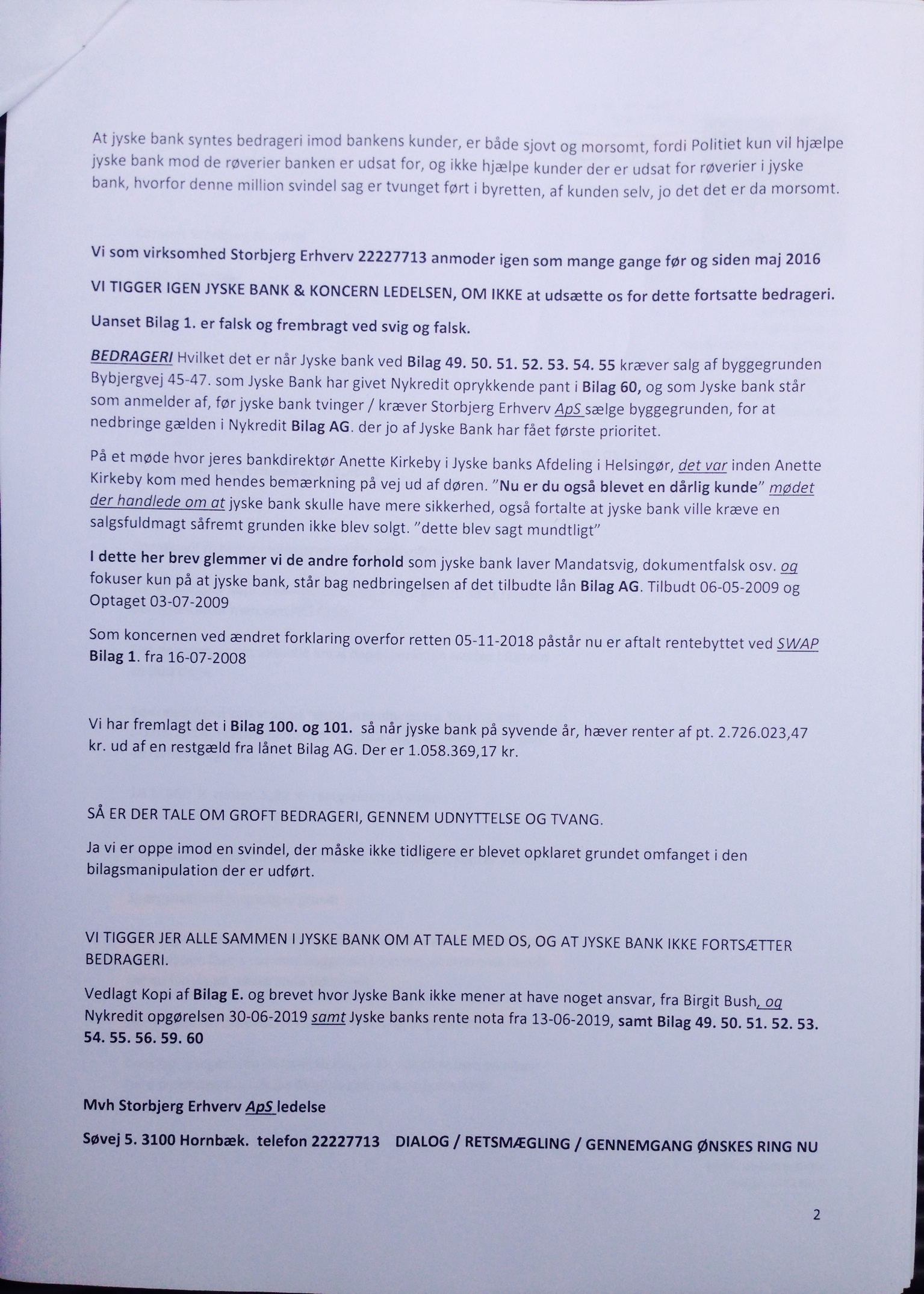Jyske bank er dybt kriminel, når bankens ledelse står bag bedrageri imod bankens små kunder, som her i sagen BS 1-698/2015 og ATP fonden er velvidende om at selve bestyrelsen står bag koncernens fortsatte millionsvindel mod bankens kunde, hvilket får ATP til at have støre tillid til Danske svindel banker. ATP OPLYSER AT ATP ER LIGEGLADE MED OPLYSNINGER OG BEVISER, AT JYSKE BANK KONCERNEN STÅR BAG MILLION BEDRAGERI, JYSKE BANK ER EN FORETNING SOM ATP GERNE SÆTTER DINE OPSPARET PENGE I "DINE ATP PENSION SÆTTES I KRIMINELLE BANKER SOM HER JYSKE BANK" For at du kan få et bedre afkast på din tillægspension i ATP. ATP bekymrer sig ikke om hvordan jyske bank driver bankvirksomhed. :-( Anders Dam jyske bank, lader bedrageri med falsk lån fortsætte, efter han fik det oplyst, jyske bank ønsker ikke dialog, Philip Baruch bestyrelsen svare for Anders Dam, og frabeder sig henvendelser Jyske Bank stjæler af kundes kundes penge, betroet midler for falske lån og sikkerhed Jyske Bank nægter at svare, og skriver banken er hæderlige og ærlige. Retsag mod jyske bank handler om bankens troværdig Simpelt Tyveri og Bedrageri, Dokdomentfslsk. Hvem KA jyske bank uden fornuft 40 Spørgsmål jyske bank ikke vil svare på I fik 1 år at svare på om det lån i Nykredit på 4.328.000 kr. er falsk eller sandt. Det er falsk dokumentfalsk, Nykredit bekræfter -- 1. Hvordan kan jyske bank lave 2 byggekreditter, til 2 forskellige virksomheder, (2 cvr nummer). Både samtidige og overlappende altså på samme kontonummer. ?. Er det ikke det samme som at sætte den samme nummerplade på 2 forskellige biler Samtidigt :-) ? Hvordan ved man hvilket cvr. Som betaler når der er 2 virksomheder på ? — 2. Hvordan kan et swap bilag, blive væk. ? Altså den swap aftale, som kun er indgået, under forudsætning hvis man hjemtager det underlægende lånetilbud ? Det er her vist bare 2 bilag, som er blevet væk, for jyske bank. :-) En aftale og at aftalen lukkes. Og måske er andre bilag også blevet væk, hvis de findes :-) -- 3. Selve forudsætning for swap aftalen. Var både forkert og mangelfuld, og havde kun et formål. At jyske bank, måske bevist har fortiet og tilbageholdt flere oplysninger, over for deres kunde, forud for en swap aftale, har du vores ord på. Jyske bank syntes tilsyndeladende ikke at huske, hvad banken oplyste i deres swap anbefalinger, og benægter derfor at have tilbage holdt oplysninger. Desvære har vi ikke optagelser af disse samtaler. Vi kommer ind på hvad jyske bank faktisk oplyste og svarede. Vi viste på daværende tidspunkt desvære ikke, at jyske bank efterfølgende ville benægte. Og at det derfor var nødvendigt at optage samtaler i jyske bank. Efterfølgende har vi dog fundet flere beviser, på at jyske bank har løjet for os i gennem de sidste 8 år. Vi kan og vil bevise, dokumentere løgne fra jyske bank. -- 4. Hvordan kan et swap bilag, blive væk. ? Altså en swap aftale der bliver lukket. og derefter forsvinde, for jyske bank ? Det er vist her bare de 2 bilag der er blevet væk, for jyske bank. :-) (Det ene bilag finder jyske bank dog igen 7 år efter) :-) -- 5. Hvorfor er de 2 bilag, ikke medtaget på årsopgørelsen, for det år hvor aftalen laves og lukkes. Der findes på årsopgørelsen kun den swap jyske bank egenhændigt har lavet. Det ene af de forsvundet bilag, er heldigvis efterfølgende dukket op igen, i en mail fremsendt fra et bestyrelsesmedlem. Men det er ikke på års opgørelsen ? :-) — 6. Hvordan kan jyske bank, egenhændigt lave en ny swap aftale, uden at tale med deres kunde først ?. :-) Og derefter indsætte deres nye swap bilag, i stedet for det swap bilag der i første omgang forsvandt :-). fra jyske bank. Heldigvis dukkede det forsvundet bilag op igen, i et fremsendt svar fra jyske bank sep. 2015 Da en af jyske banks bestyrelsesmedlemmer og advokat, var så venlig og sender en kopi til retten i Viborg, i den anlagte sag mod jyske bank. :-) Og at jyske bank derefter februar 2015 på spørgsmål, oplyser at de kun har ombytte de 2 bilag. Her er tale om et bilag / en swap aftale, som kunden ikke har anmodet jyske bank om at lave, eller indsætte til et lånetilbud. Findes der en mundtlig eller en skriftlig godkendelse af den aftale / bilag om det :-) Vi efterlyser bevis. — 7. Hvordan kan jyske bank lade en ikke eksisterende gæld tinglyse. Altså lade et lånetilbud tinglyse som det var hvemtaget når lånet ikke er hjemtaget, eller overhoved findes hjemtaget og udbetalt :-) En kopi af hjemtagetelses anmodning med min underskrift og kopi af udbetalingen, er blevet efterlyst. — 8. Hvilket bilag er brugt over for tinglysningsretten, for at kunne tinglyse lånet, der aldrig er blevet hjemtaget. — 9. Hvordan kan jyske bank hæve af betroede midler, til tinglysning af et lån i Nykredit, som ikke findes. først efter selv at blive stævnet indrømmer Nykredit, at de intet kender til lånet.? Lånet som jyske bank nægter at bevise hjemtaget og udbetalt. -- 10. Hvordan kan jyske bank hæve af betroede midler, for låne sagsomkostninger til Nykredit Som Nykredit efter selv at være stævnet, indrømmer at de intet kender til. Lånet som jyske bank hæver lånesags omkostninger for at formidle. Og som jyske bank nægter at bevise findes, som hjemtaget og udbetalt. — 11. Hvordan kan jysk bank hæve af betroet midler, til gebyr for at lave sikkerhed over for Nykredit på et lån der ikke findes.? — 12. Hvordan kan jyske bank kræve en grund tvangssolgt, når banken ved de ikke selv har første ret til provenuet. min ejendomsret er blevet krænket. — 13. Hvordan kan jyske bank forsvare at banken kræver et påstået underliggende lån til en swap (der der ikke er godkendt) afdrage ekstraordinært, og samtidig selv hæve renter af provenuet frem til 2028. er det ikke bedrageri. ? — 14. Hvordan kan jyske bank nægte at have krævet et tvangssalg, når banken udmærket ved, at det alene var et krav fra jyske bank. — 15. Hvordan kan jyske bank forklarer at deres advokat og bestyrelse efter nok 20 breve, alle med samme meget klare og tydelige spørgsmål, vælger at svare direkte forkert på spørgsmål, om et lån var hjemtaget og blevet udbetalt mm.? altså forsøge at vildlede. — 16. Hvorfor lyver jyske bank, over for sin kunde, skriver direkte usandt i mail om at et lån findes, selv om banken ved det er usandt. — 17. Hvorfor lyver jyske bank, når de skriver i mail at jeg har lavet lånet om, igen når banken ved det aldrig har været hjemtaget, så kan det heller ikke omlægges. ? — 18. Hvorfor vil jyske bank ikke svare deres kunder, som stiller spørgsmål, om et lån kunden ved ikke har hjemtaget. Det er vel banken, jyske bank som skal bevise, at kunden har hjemtaget, et lån i Nykredit. Selv om Nykredit bekræfter at de intet kender til det påstået lån ? — 19. Hvorfor nægter jyske bank at modtage provenuet, efter jyske Banks krævede tvangs salg af grunden — 20. Hvorfor nægter jyske bank at lave deponeringskonto. Kort sagt hvorfor nægter jyske bank, alt til at jyske bank skulle være involveret i kravet, om tvangssalget, når jyske bank ikke kan være i tvivl om hvad banken laver. 3 år skulle der gå, før jyske bank ville medvirke til at afslutte handlen, og nyt tab kunne konstateres, se bilag — 21. Hvorfor godkender jyske bank et byggebudget, som jyske bank ved ikke stemmer, Jyske bank’s mand siger flere gange,om jeg har husket alt, (der er glemt provisioner renter mm) Skulle banken ikke kunne se det ? Jyske Bank siger så sender i budgettet til godkendelse i Nykredit, og i dag ved jeg det er alene jyske bank der godkendte det. Dette oplyste Nykredit oplyste på møde i forbindelse med de selv blev stævnet. — 22. Hvorfor ville jyske Bank ikke hjælpe, at finde ud af hvem som indsatte kr. 1.000.000 kr ( 1 million.) på min konto, selv om jyske bank godt viste svaret. Det kunne være en fejl eller hvidvaskning. ? — 23. Hvorfor oplyser jyske bank at man skal skynde sig at få og hjemtage et lån, da man ellers nok ikke kan låne hele beløbet. ? Jyske bank har selv godkendt budgettet og lånet over for Nykredit, som efterfølgende ikke vil godkende lånebeløbet og kræver det nedbragt med 800.000 kr Kan også hænge sammen med at der er en Swap som ikke skulle betyde noget, bidraget stiger således fra 0,8 % til 3 % Dette har Nykredit bekræftet telefonisk er grundet swappen, men afviser efterfølgende på mail at skulle have bekræftet dette. (Klog af skade, så det findes en optagelse der bekræfter.) En Swap jyske bank ikke oplyser Nykredit noget om, som at jyske bank ønsker denne Swap med på et lån. (Nu er denne Swap dog kun lavet og indsat af jyske bank, uden anmodning eller godkendelse.) - 24. Er det rigtigt at jyske bank efter at først have godkendt et bygge projekt med lån på 4.300.000 kr. overfor nykredit, under betingelser som er overholdt. Derefter ved færdiggørelsen, får oplyst at der kun kan lånes 3.500.000 kr. Og det af jyske Bank, hjemtaget lån i Nykredit nu skal nedbringes med 800.000 kr. Grundet Nykredit efter at have set ejendommen og opdaget der er en Swap registeret ikke vil godkende det lån som jyske bank godkendte. ? - 25. Er det rigtigt at jyske bank, nu har bragt deres kunde ud i at måtte låne de penge i jyske bank som lånet skulle nedbringes med Og til en rente på 9,25 % - 26. Er det rigtigt at jyske bank efterfølgende krævede salgsfuldmagt til at kunne sælge den nybyggede ejendom. ? - 27. Er det rigtigt at jyske bank efterfølgende krævede salgsfuldmagt til at kunne sælge den låntagers private ejendom. ? - 28. Er det rigtigt at jyske bank spærrede deres kundes kontoer for at afkræve underskrifter på disse salgs fuldmagter, Samt for at få deres kunde, til at indgå afdrags aftaler med banken, som kunden meget nemt kunne risikere ikke at kunne overholde. Aftaler som udspringer sig af swappen og det underlægende lån :-) - 29. Er det rigtigt at jyske bank spændte deres kunde så hårdt. Har jyske bank spekuleret i at kunden ikke måtte have mulighed for at indbringe sagen for retten, hvorfor det har været jyske Banks ønske at stække kunden ØKNOMISK Således at kunden med stor sandsynlighed, ikke kunne finde penge til at hyrer en advokat. Så frem kunden nu ville fortsætte den sag, der allerede var indbragt for penge instituttets ankenævn. - 30. Er det rigtigt at jyske bank efterfølgende, ville have pant i alle virksomhedens anparter, således banken fik fuld kontrol. Hvilket 100 % ville have ført til konkurs, såfremt det var lykkes banken, at få en underskrift. - 31. Er det rigtigt at kunden ikke kunne betale andre kreditorer, da jyske bank forfordelte sig selv, ved at sikker sig pant i alt. Og at kunden derved mistede et 25 årig gammel virksomhed, og tabte aktie kapitalen. Se mere på private FB profil -Banknyt dk Mvh Carsten