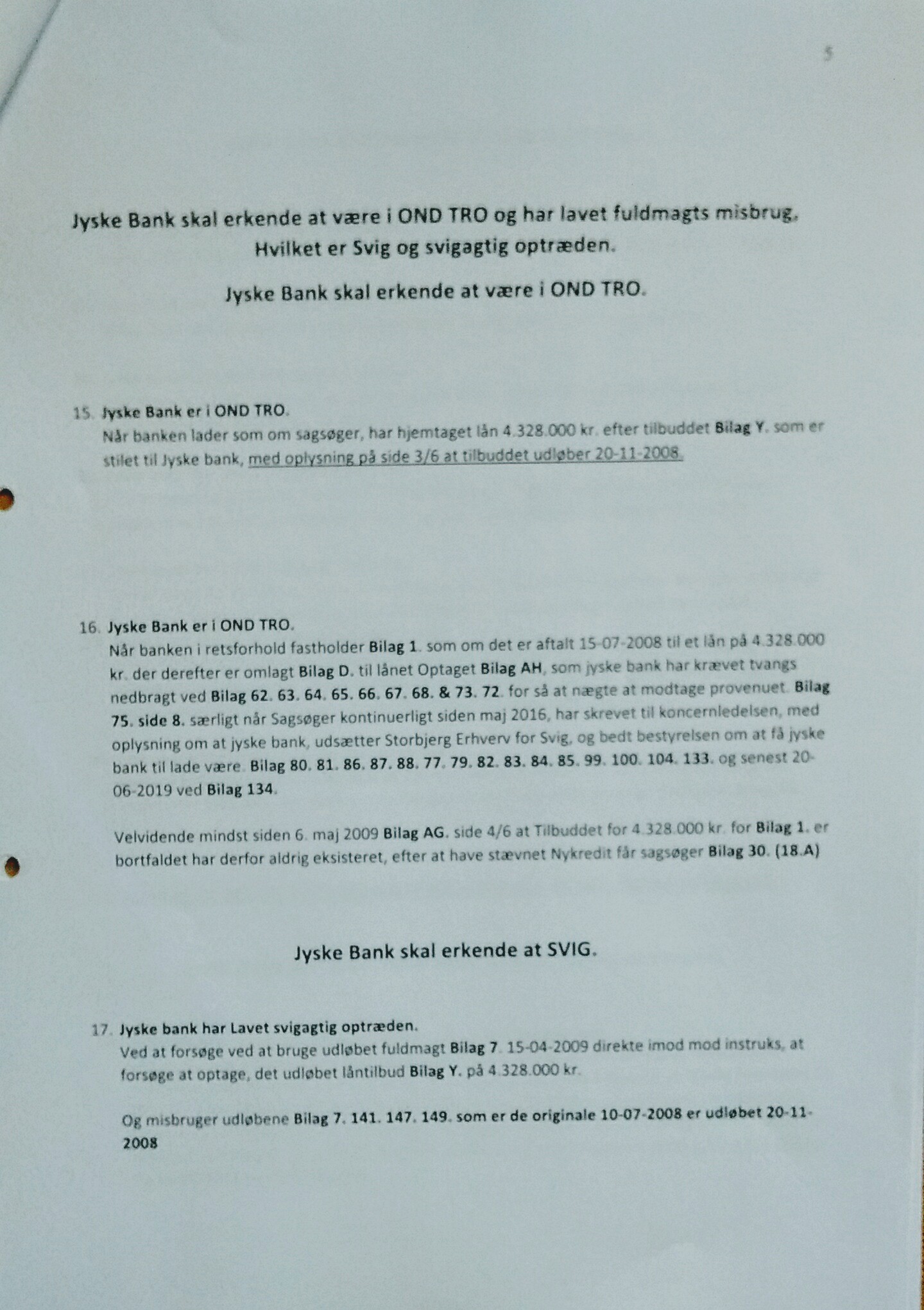 Vozmozhno, samyy bol'shoy bankovskiy skandal v Danii vo vremya eskalatsii. Novyy datskiy bankovskiy skandal rassleduyetsya samim kliyentom, v to vremya kak drugiye yuristy i banki prosto osveshchayut melkiye voprosy. I na etot raz rech' idet ne ob otmyvanii deneg, kotorym uzhe izvestny datskiye banki. Na etot raz delo lozhnoye i moshennichestvo so vtorym po velichine bankom Danii Jyske Bank. V etom sluchaye datskiye advokaty Lundgrens gluboko vovlecheny v to, chto obvineniye kliyenta v moshennichestve i fal'sifikatsiya dokumenta protiv Jyske Bank ne bylo predstavleno sudu do togo, kak sam kliyent dolzhen byl predstavit' dokazatel'stva i obvineniya v sud v oktyabre 28. I pochemu moshennichestvo Jyske Bank protiv ikh melkogo kliyenta yeshche ne prekratilos' posle 11 let moshennichestva. Chto Lundgrens dumayet o nashikh obvineniyakh i dokazatel'stvakh protiv banka v Yiske o moshennichestve? Den Terkildsen zayavil 13 avgusta, chto pravleniye Jyske Bank ni v chem ne vinovato. U Lundgrensa net ni odnogo kommentariya nashikh trebovaniy. ? Eto ochen' stranno? POCHEMU ?. Mesyats nazad, buduchi obnaruzhennym v Lundgrense, on rabotayet v banke Jyske i rabotayet v otvetchike v Jyskebank, po krayney mere, s aprelya 2018 goda. I Den Terkel'sen pozvolil svoyemu kliyentu poverit', chto Lundgrens byl ikh advokatom, no v to zhe vremya advokaty Lundgrena takzhe poluchili million gonorarov za rabotu v Jyske Bank. Skoreye vsego, Jyske Bank podkupil Lundgrens, chtoby vstretit'sya v sude, ne podavaya pretenzii kliyenta protiv Jyske Bank, prosto chtoby proigrat' delo. Khoteli by vy skazat' rukovoditelyu gruppy upravleniya Andersu Damu, chto my ne khotim, chtoby nas obmanuli. My prosto khotim vstretit'sya s Prezidentom Andersom Kristianom Damom, i kogda vzroslyye obshchayutsya vmeste, potomu chto eto ne sposob vesti chestnyy bankovskiy biznes. I nam ne interesno pisat' chto-libo nepravdivoye. Vopros v sude: pravy li my i mozhem li my dokazat', chto my pravy? Chto znachit Lundgrens? ty nikogda ne govoril nam etogo. Ne stesnyaytes' ostavlyat' kommentarii na Facebook, Twitter dlya obnovleniya. Pozhaluysta, pozvonite po adresu +45 22 22 77 13, yesli vam nuzhna dopolnitel'naya informatsiya. Uvidet' bol'she na banknete Ssylka www.BANKNYT.dk Pogonya BS-402/2015-VIB Eto prosto prizyv k dialogu, kak my vpervyye napisali v maye 2016 goda vsemu sovetu direktorov v Jyske Bank. S nailuchshimi pozhelaniyami ot Storbjerg Business Sovey 5 3100 Khornbek --- Возможно, самый большой банковский скандал в Дании во время эскалации. Новый датский банковский скандал расследуется самим клиентом, в то время как другие юристы и банки просто освещают мелкие вопросы. И на этот раз речь идет не об отмывании денег, которым уже известны датские банки. На этот раз дело ложное и мошенничество со вторым по величине банком Дании Jyske Bank. В этом случае датские адвокаты Лундгренс глубоко вовлечены в то, что обвинение клиента в мошенничестве и фальсификация документа против Jyske Bank не было представлено суду до того, как сам клиент должен был представить доказательства и обвинения в суд в октябре 28. И почему мошенничество Jyske Bank против их мелкого клиента еще не прекратилось после 11 лет мошенничества. Что Лундгренс думает о наших обвинениях и доказательствах против банка в Йиске о мошенничестве? Дэн Теркилдсен заявил 13 августа, что правление Jyske Bank ни в чем не виновато. У Лундгренса нет ни одного комментария наших требований. ? Это очень странно? ПОЧЕМУ ?. Месяц назад, будучи обнаруженным в Лундгренсе, он работает в банке Jyske и работает в ответчике в Jyskebank, по крайней мере, с апреля 2018 года. И Дэн Теркельсен позволил своему клиенту поверить, что Лундгренс был их адвокатом, но в то же время адвокаты Лундгрена также получили миллион гонораров за работу в Jyske Bank. Скорее всего, Jyske Bank подкупил Lundgrens, чтобы встретиться в суде, не подавая претензии клиента против Jyske Bank, просто чтобы проиграть дело. Хотели бы вы сказать руководителю группы управления Андерсу Даму, что мы не хотим, чтобы нас обманули. Мы просто хотим встретиться с Президентом Андерсом Кристианом Дамом, и когда взрослые общаются вместе, потому что это не способ вести честный банковский бизнес. И нам не интересно писать что-либо неправдивое. Вопрос в суде: правы ли мы и можем ли мы доказать, что мы правы? Что значит Лундгренс? ты никогда не говорил нам этого. Не стесняйтесь оставлять комментарии на Facebook, Twitter для обновления. Пожалуйста, позвоните по адресу +45 22 22 77 13, если вам нужна дополнительная информация. Увидеть больше на банкнете Ссылка www.BANKNYT.dk Погоня BS-402/2015-VIB Это просто призыв к диалогу, как мы впервые написали в мае 2016 года всему совету директоров в Jyske Bank. С наилучшими пожеланиями от Storbjerg Business Совей 5 3100 Хорнбек