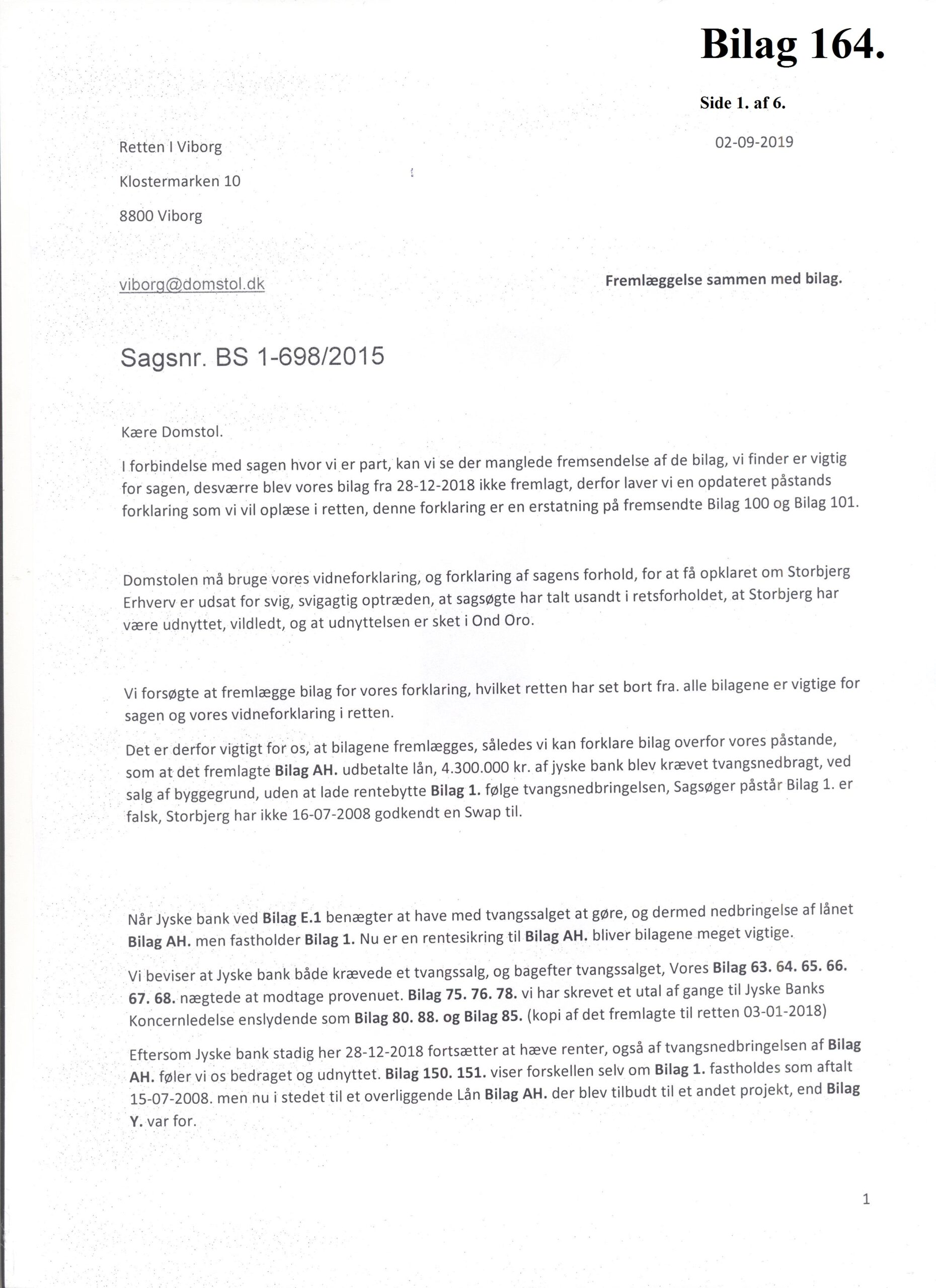 Danemark est peut-être le plus grand scandale bancaire au cours de l'escalade. Nouveau scandale bancaire danois sous enquête, par le client lui-même, alors que d'autres avocats et banques se contentent de couvrir le petit dossier. Et cette fois, il ne s'agit pas de blanchiment d'argent, pour lequel les banques danoises sont déjà connues. Cette fois, il s’agit d’une fausse affaire de fraude avec la deuxième plus grande banque du Danemark, Jyske Bank. Dans cette affaire, les avocats danois Lundgrens sont profondément impliqués, en ce que l'allégation de fraude du client et le document faux contre Jyske Bank n'ont pas été présentés à la cour, avant que le client ait lui-même dû présenter des preuves et des allégations à la cour, en octobre. 28 Et pourquoi la fraude de la Jyske Bank, dirigée contre leur petit client, n’a pas encore été arrêtée, après 11 ans de fraude. Qu'est-ce que Lundgrens pense de nos allégations et des preuves contre la banque Jyske de la poursuite pour fraude? Dan Terkildsen a déclaré le 13 août que le conseil d'administration de la banque Jyske n'était coupable de rien. Les Lundgrens n'ont pas un commentaire à formuler sur nos revendications. ? C'est très étrange? POURQUOI ?. Après avoir été découvert à Lundgrens, il travaille depuis un mois pour la banque Jyske et pour l'accusé Jyskebank, au moins depuis avril 2018. Et Dan Terkelsen a laissé son client croire que Lundgrens était son avocat, mais dans le même temps, les avocats de Lundgren ont également reçu un million de frais de travail pour la Jyske Bank. Il semble fort probable que la banque Jyske ait soudoyé Lundgrens pour qu'elle se présente devant un tribunal sans présenter les demandes du client à l'encontre de la banque Jyske, juste pour perdre l'affaire. Souhaitez-vous dire au directeur de la direction du groupe, Anders Dam, que nous ne voulons pas être trompés? Nous souhaitons simplement rencontrer le président, Anders Christian Dam, et les adultes s’entretenir, car ce n’est pas la bonne façon de mener des activités bancaires équitables. Et nous n'avons aucun intérêt à écrire quelque chose qui soit faux. La question en cour est de savoir si nous avons raison et si nous pouvons prouver que nous avons raison. Que veut dire Lundgrens? tu ne nous l'as jamais dit. N'hésitez pas à laisser un commentaire sur Facebook, Twitter pour les mises à jour. S'il vous plaît appelez os à +45 22 22 77 13 si vous souhaitez des informations complémentaires. En voir plus sur banknyt Lien www.BANKNYT.dk La Chase BS-402/2015-VIB Il ne s'agit que d'un appel au dialogue, comme lorsque nous avions écrit pour la première fois en mai 2016 à l'ensemble du conseil d'administration de la Jyske Bank. Cordialement de Storbjerg Affaires Soevej 5 3100 Hornbaek